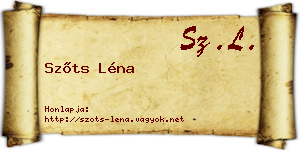 Szőts Léna névjegykártya